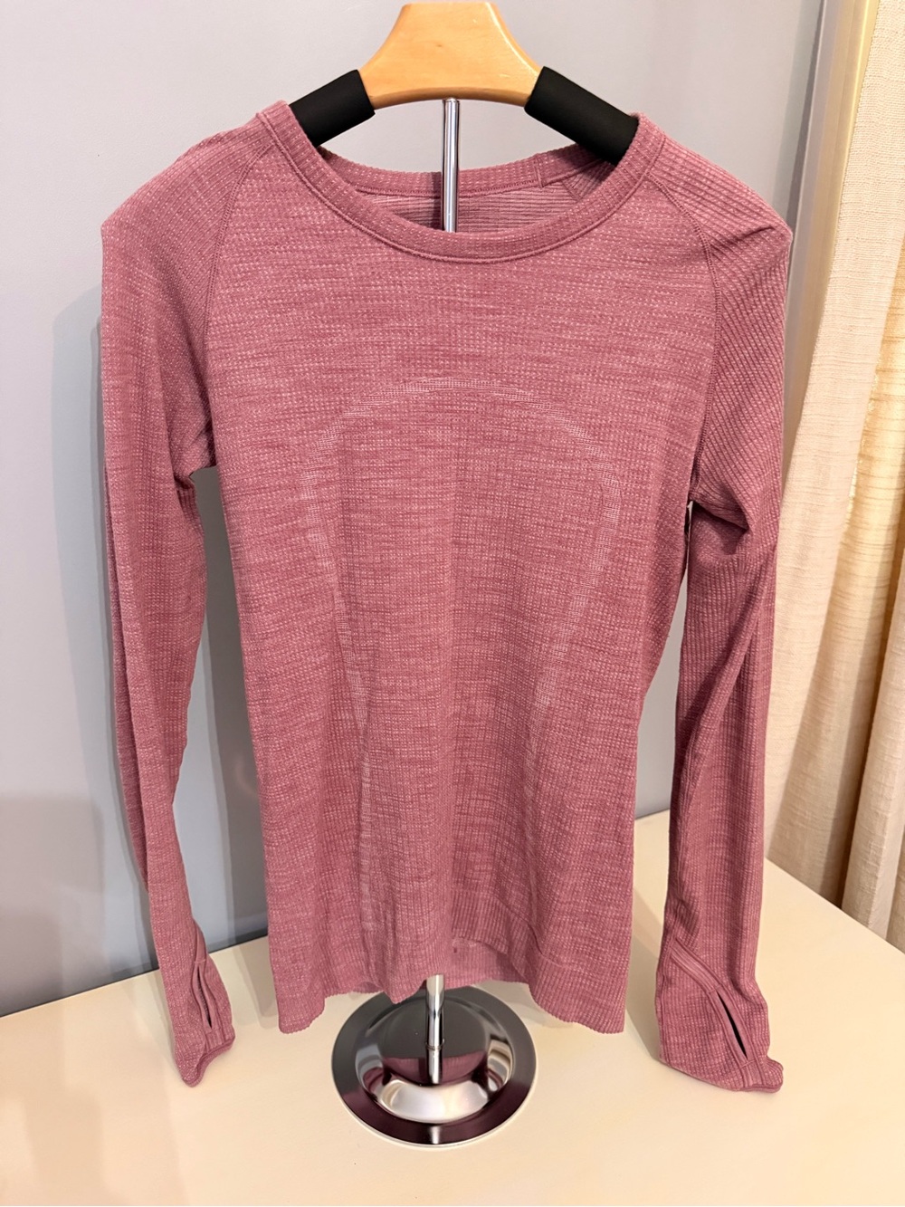 Lululemon Ribbed Long-Sleeve Tee in Dusty Rose